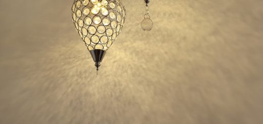 Photo artistic textured glass floor lamp